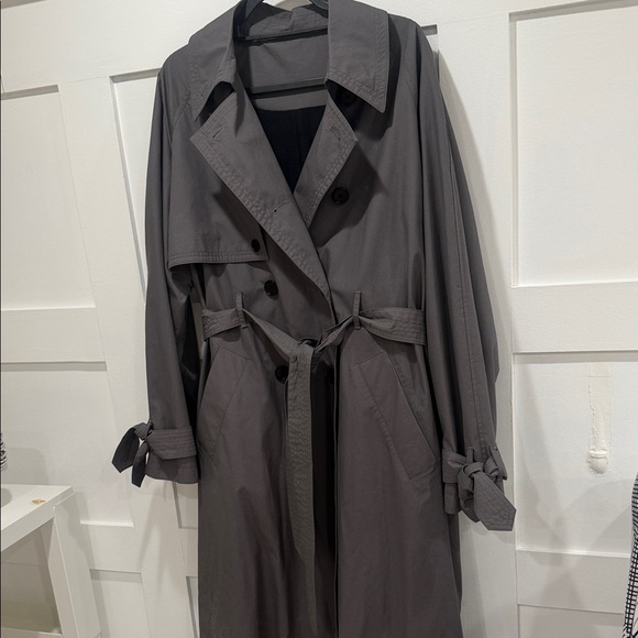 All Saints Charcoal Gray Trench Coat - Picture 4 of 5